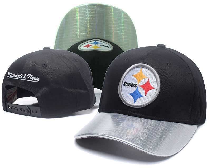 Steelers Team Logo Black M&N Peaked Adjustable Hat GS,We sell and wholesale Steelers Team Logo Black M&N Peaked Adjustable Hat GS on line form chian!